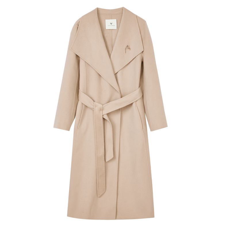 【达人专属】大翻领收腰长双面呢大衣Y10ADS8778