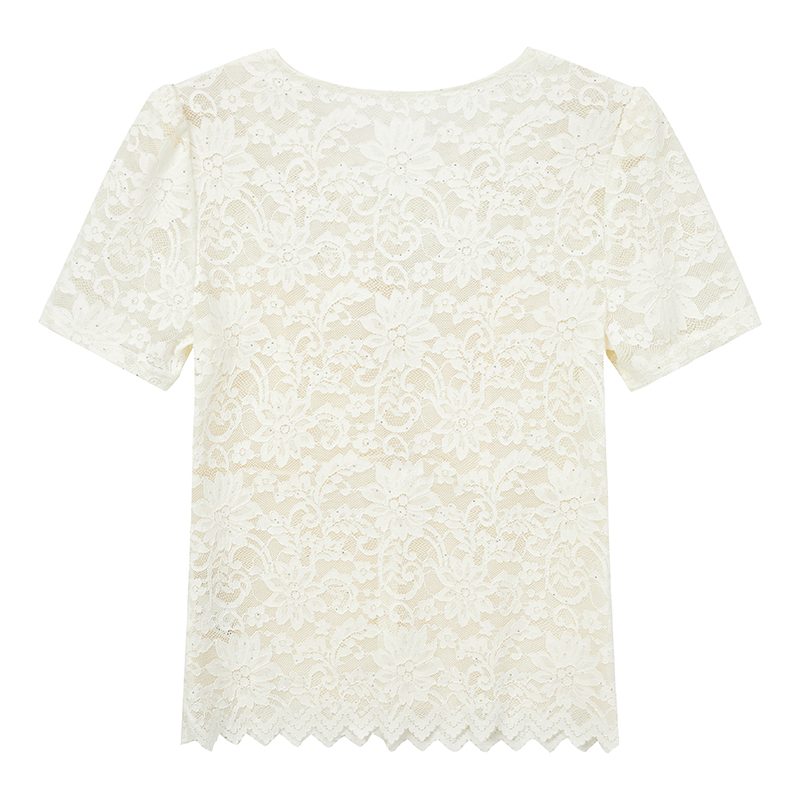 【女乔专属】蕾丝亮片小衫N6696
