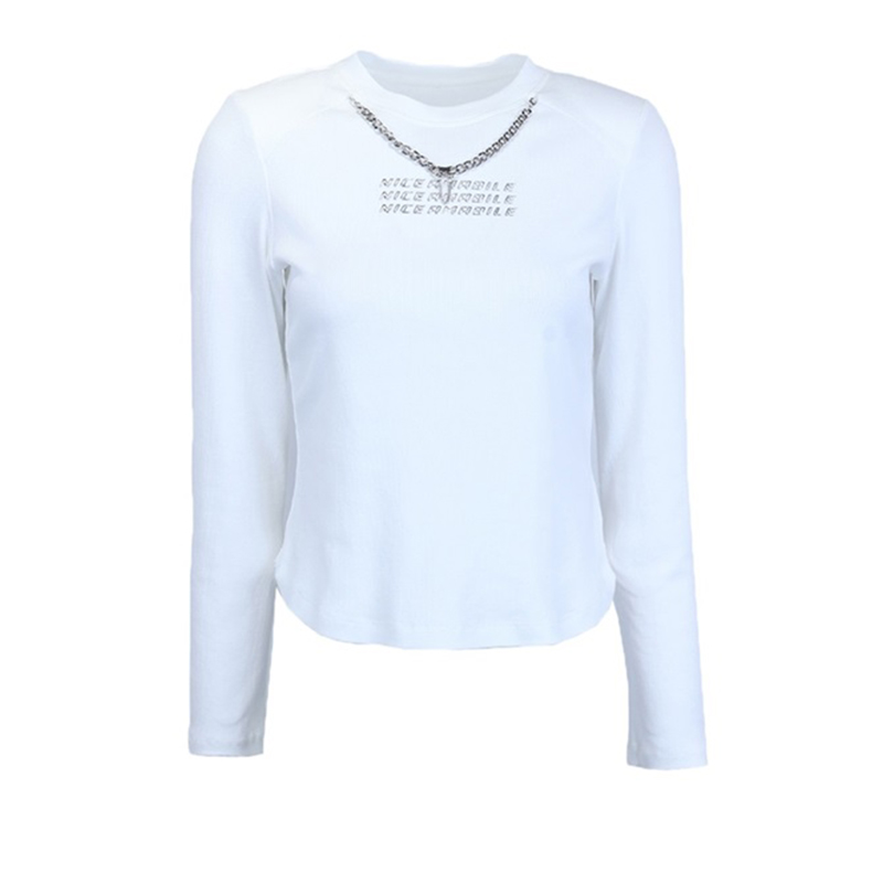 【小铃铛】设计感链条长袖T恤N1118