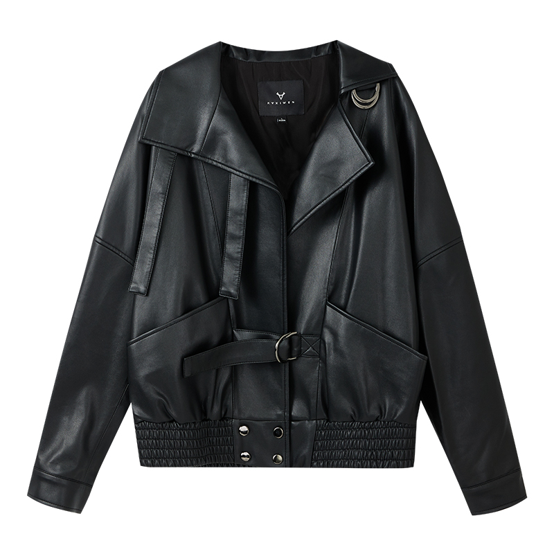 【柠檬专属】设计感时尚廓形皮衣短款气质百搭外套X08BWS3607