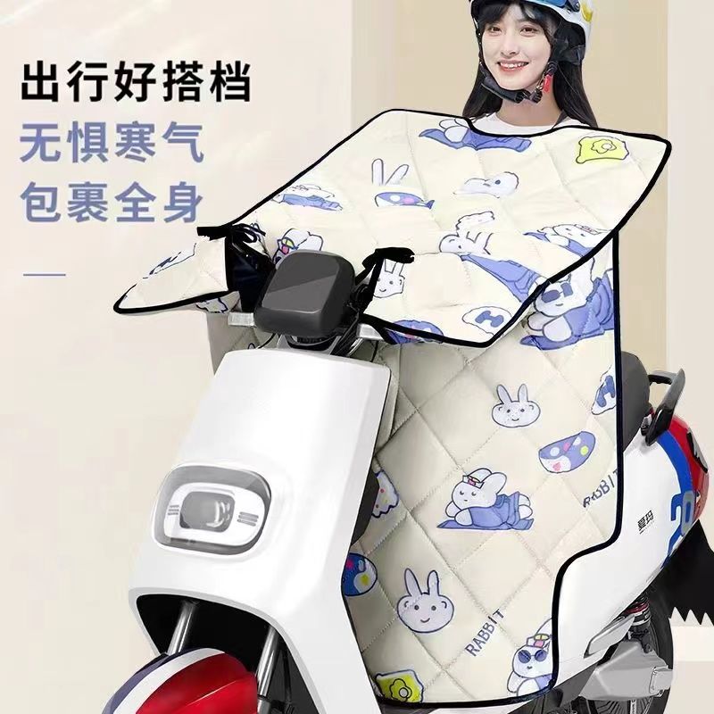电动车挡风被冬季双面防雨水四季通用防风罩防水加宽卡通冬天防寒