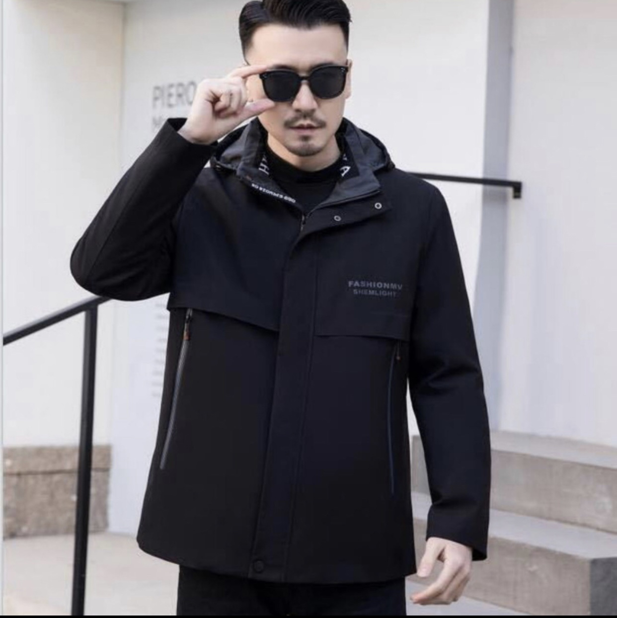 男士冬季时尚休闲可脱卸保暖外套男款商务