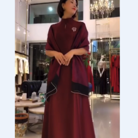 9479-11喜妈妈喜婆婆梦娇新款连衣裙轻奢高端旗袍礼服显瘦气质ins
