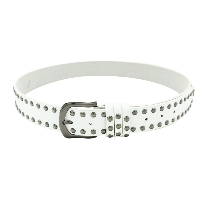 2025新款皮带女牛仔裤百搭女士裤带时尚个性铆钉腰带高级感黑色潮