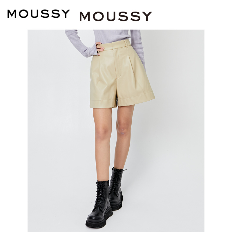 【达人专享】MOUSSY 纯色松紧腰阔腿休闲裤010FAG30-7260