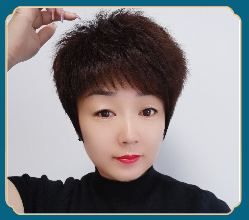 1号手工钩织超薄透气100%真发时尚摩根烫头套【下单后视频量头围】