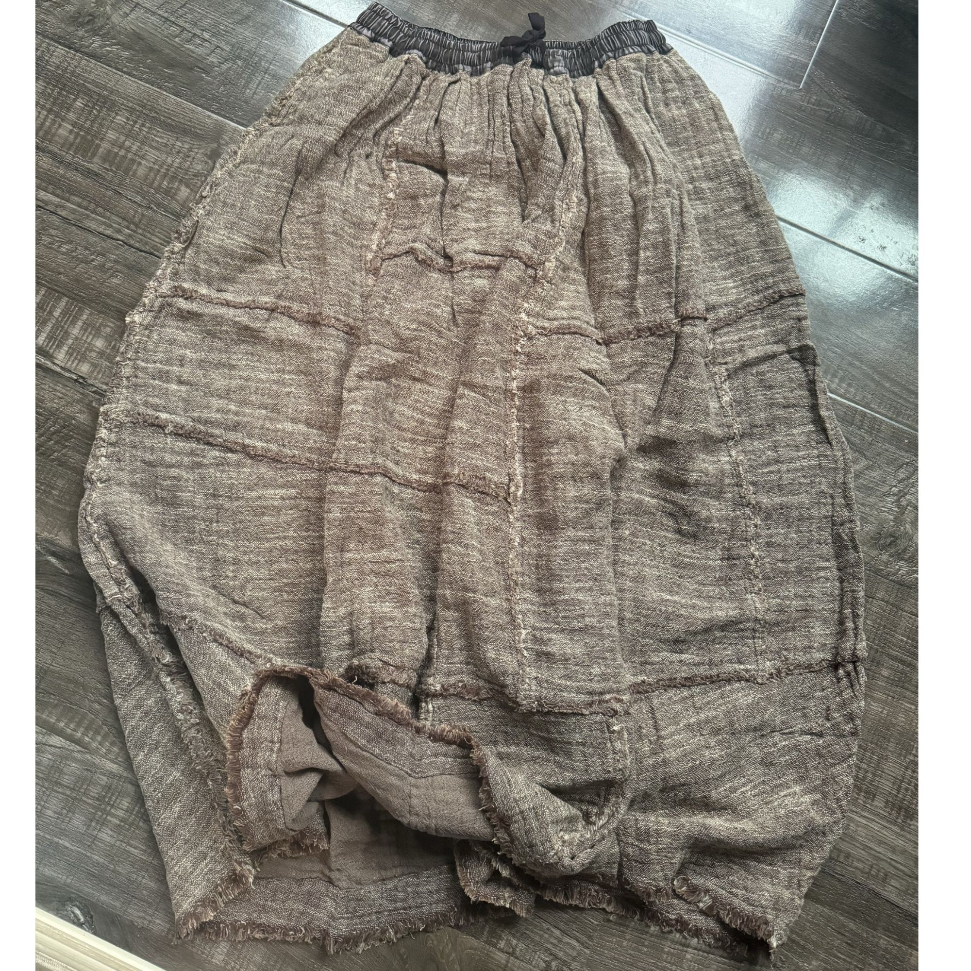 裙长92订单款。重工手工磨毛温暖软糯雨露麻半裙半身裙