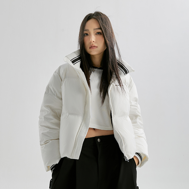 YKYB冬季羽绒服女短款加厚保暖美式复古立领百搭外套Y43NYR003