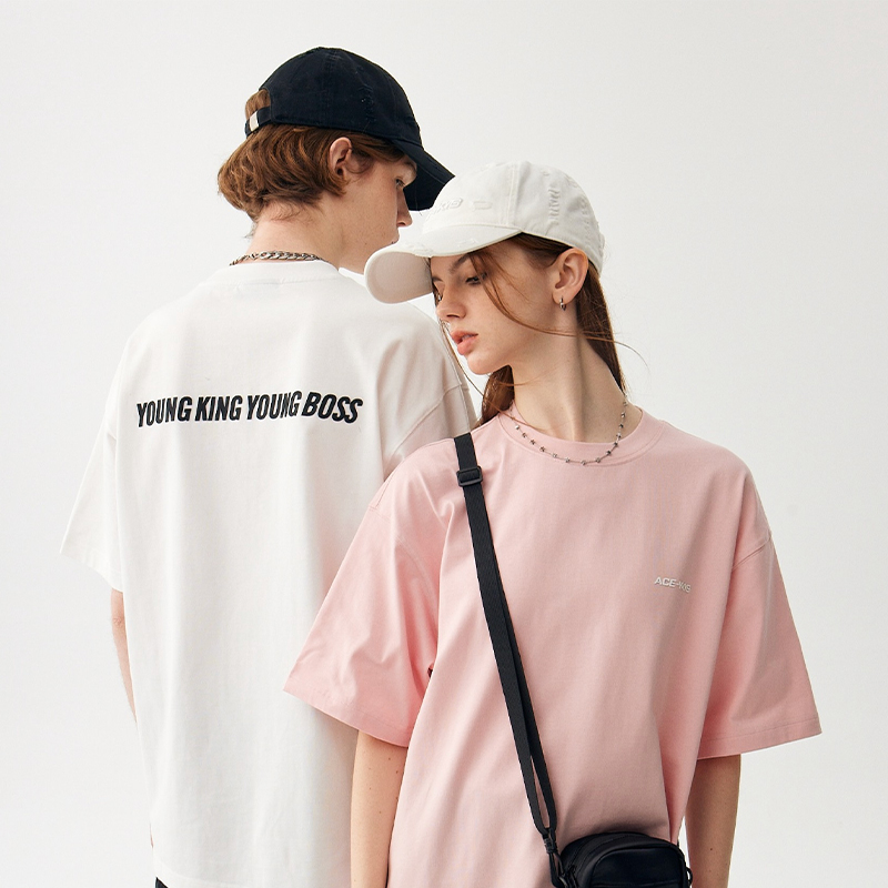 YKYB夏季新款纯色重磅纯棉短袖T恤情侣款经典百搭T恤 Y32NDT080 