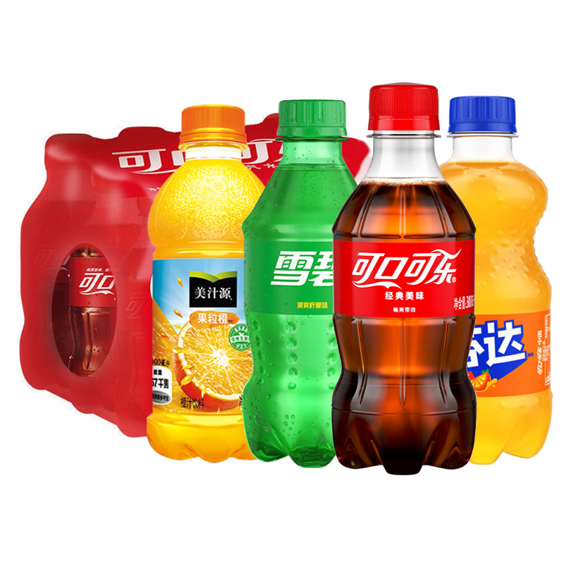 可口可乐芬达果粒橙雪碧碳酸饮料经典无糖畅饮橙味提味饮用真解渴