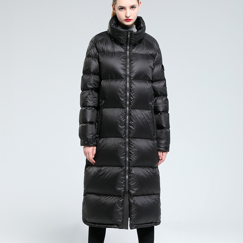 加厚充绒95白鹅绒男女同款过膝长款羽绒服户外时尚休闲保暖情侣