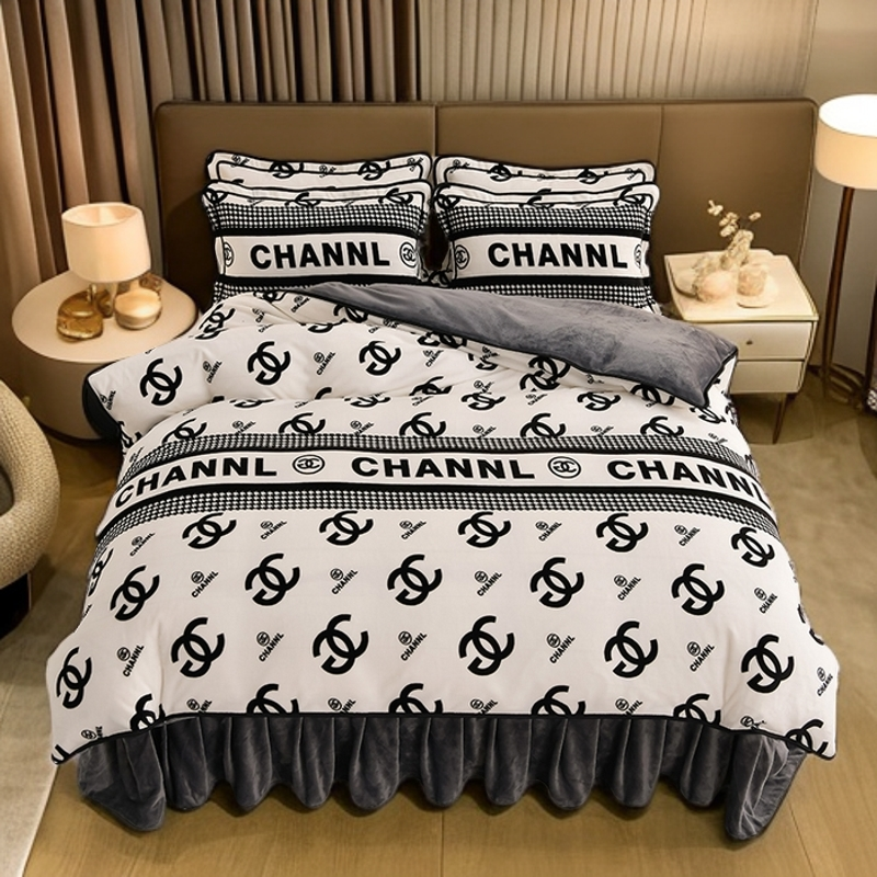 加厚牛奶绒四件套双面绒被套床单加绒四件套牛奶绒十个勤天冬季