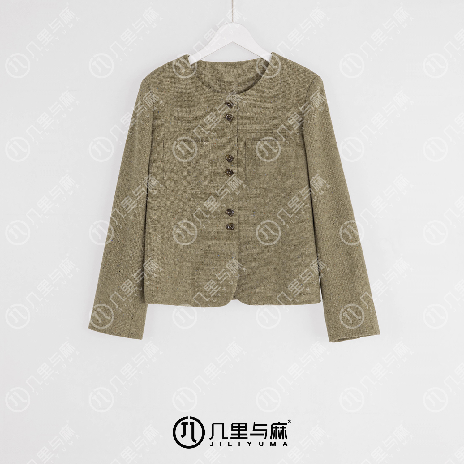 几里与麻【胭脂醉】轻奢气质外套 衣长56 胸围110 1080984