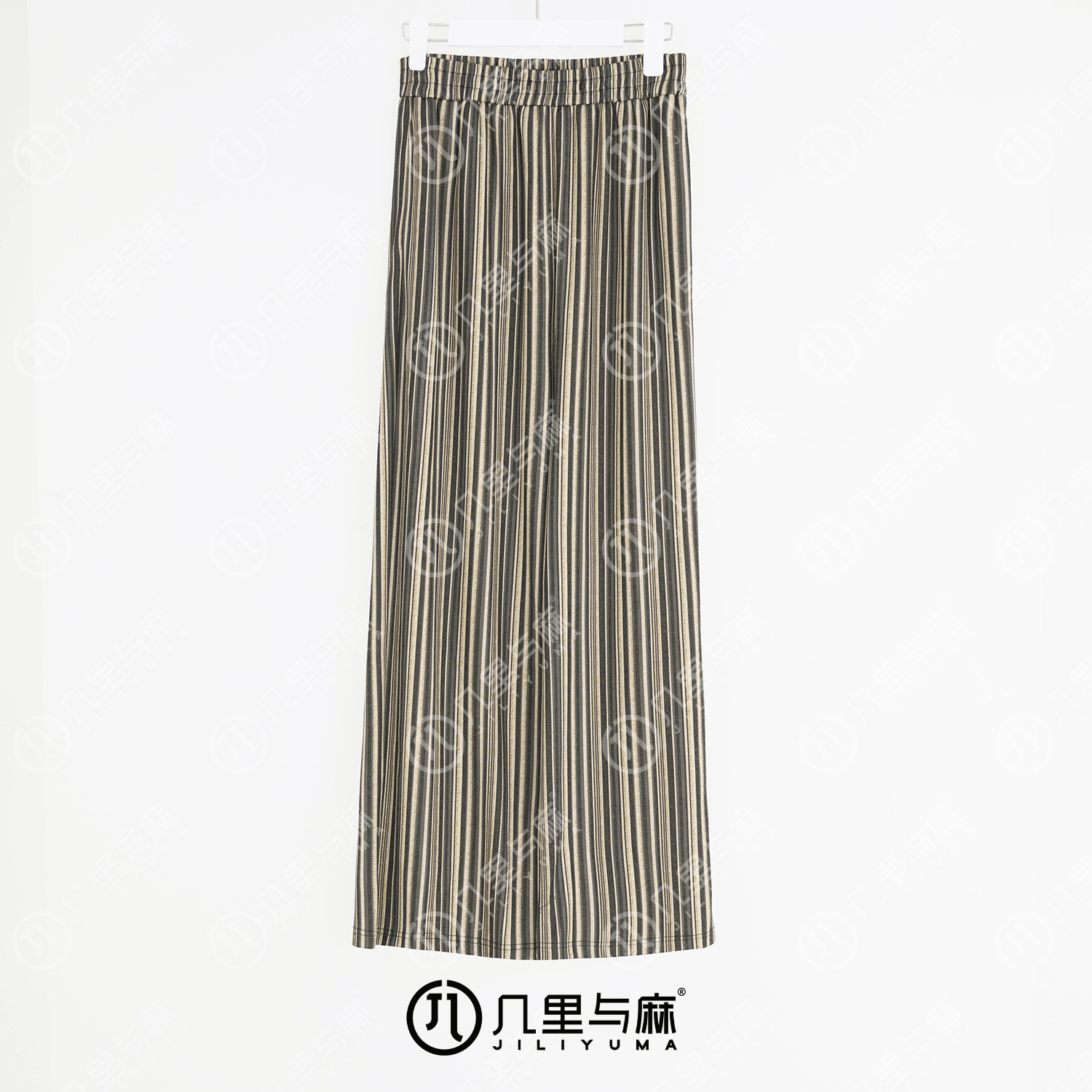 （几里）桂枝香-时尚条纹垂感百搭休闲裤 裤长107 1080983