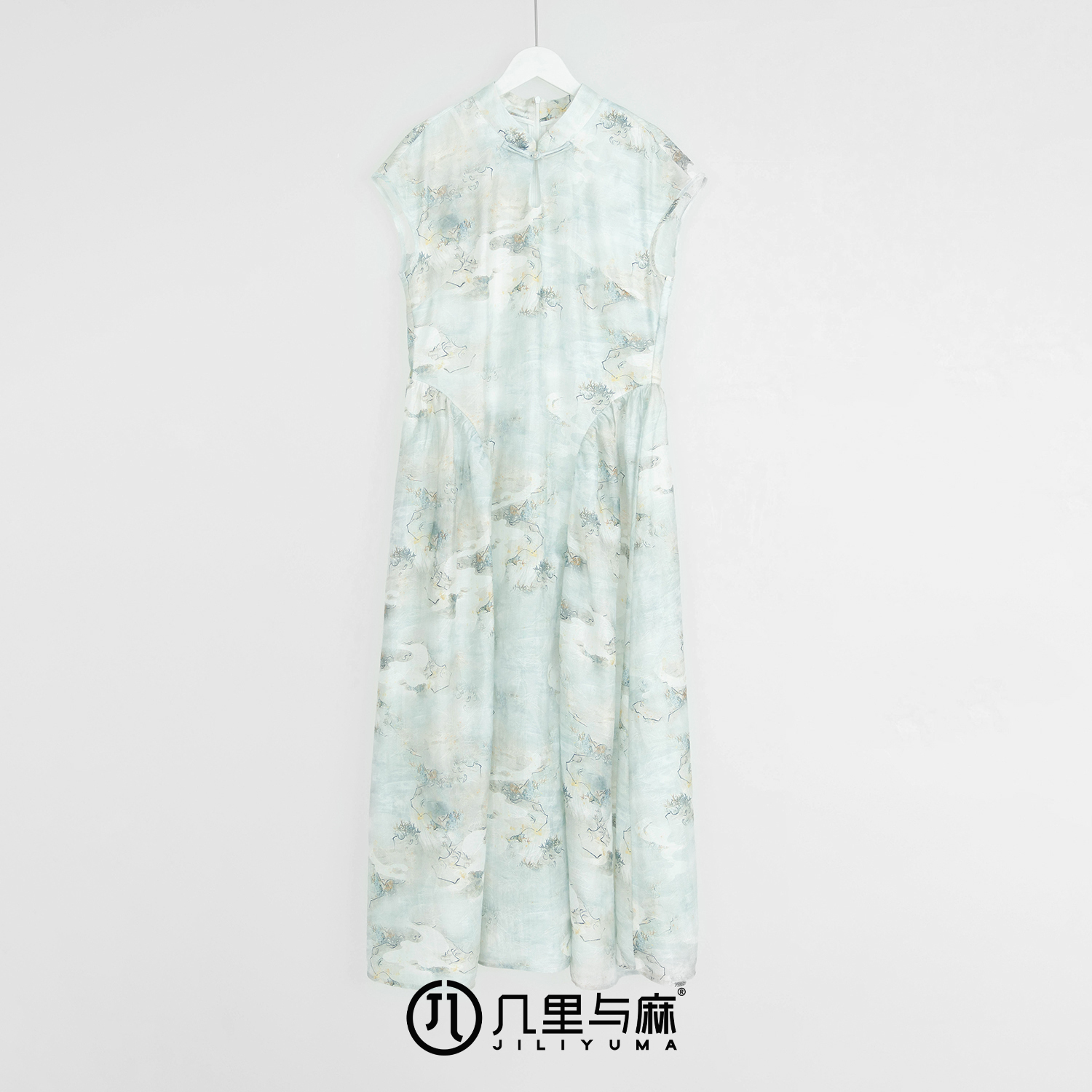 （几里与麻）翠黛深笼-国风清凉旗袍连衣裙 裙长126 胸围94 1051185