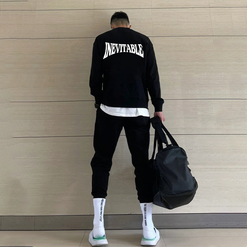 秋冬加绒保暖宽松百搭80-300斤胖子男生上衣2025男士长袖圆领卫衣