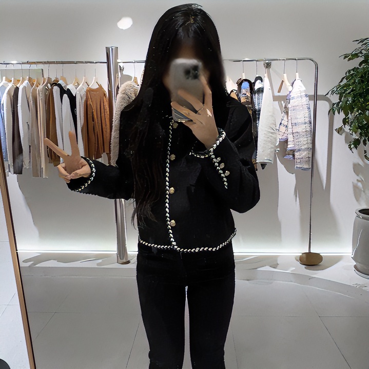 简约通勤外套小香风衣服气质秋冬时尚百搭轻奢黑色短款风衣套装