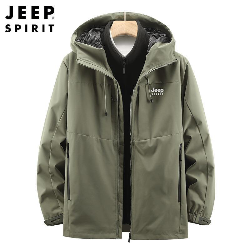 JEEPSPIRIT冲锋衣男外套秋冬三合一保暖内胆两件套户外团购定制