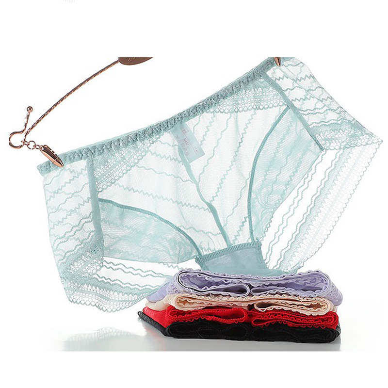 蚂蚁Q娃蕾丝内裤性感透气无痕夏季超薄款少女低腰三角裤时尚舒适