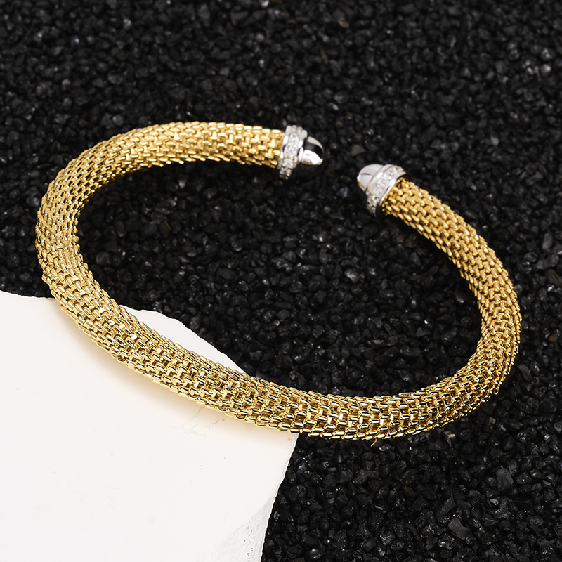 925银手镯 梁雅帝专属新品金意大利弹力鳞甲重工气质百搭纯银手镯