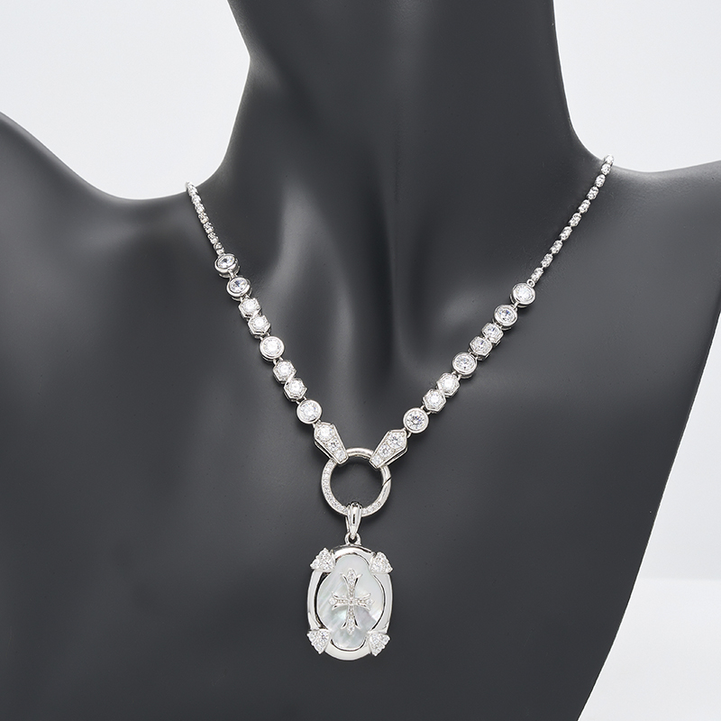 坠链均925银 梁雅帝专属新品寒冰意大利切面经典肖邦百搭纯银项链