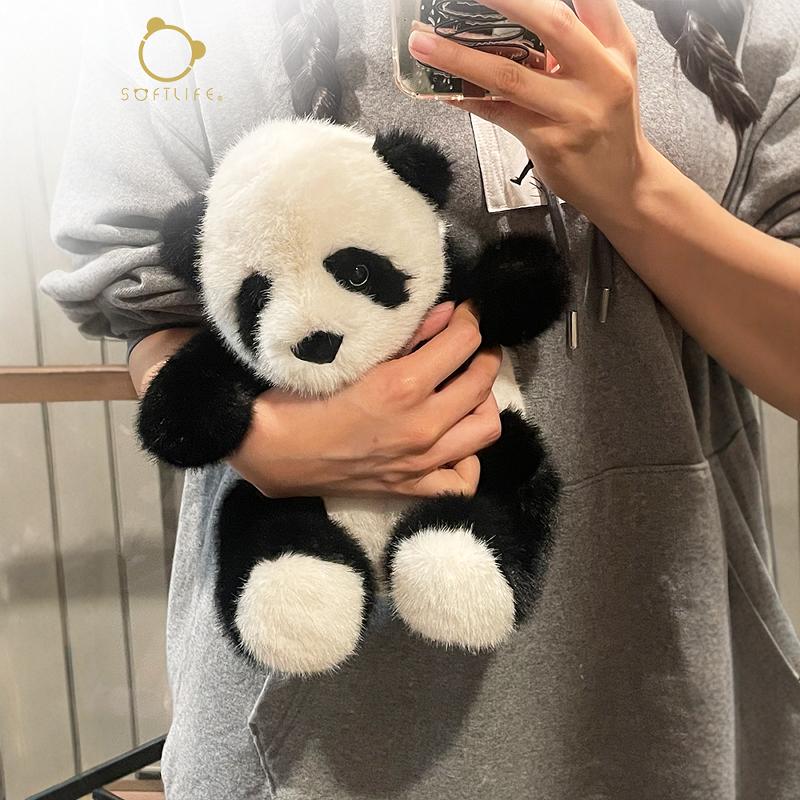 softlife国宝大熊猫公仔福宝玩偶可爱毛绒玩具送女孩生日礼物娃娃