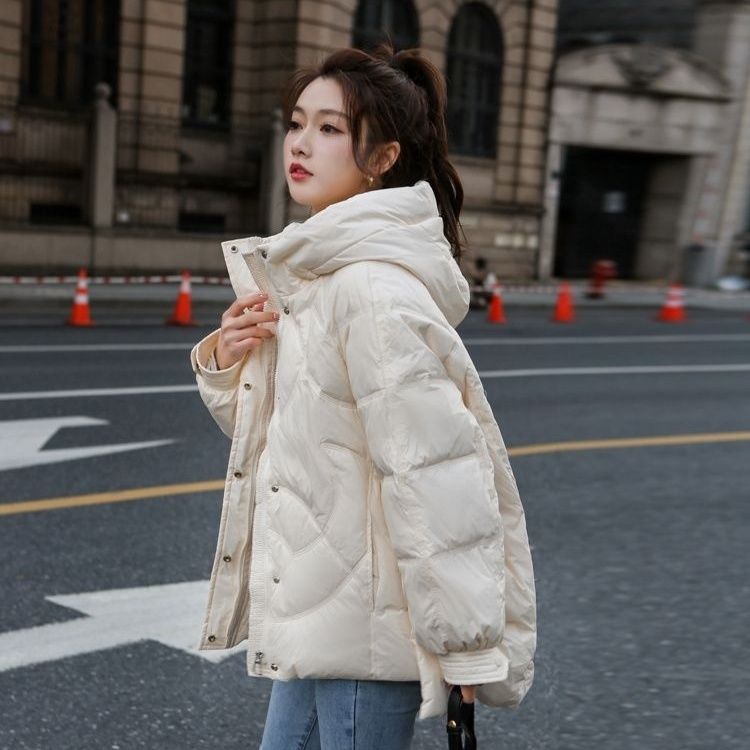 波斯白色小款羽绒羽绒服女款新款潮面包服小个子冬季外套