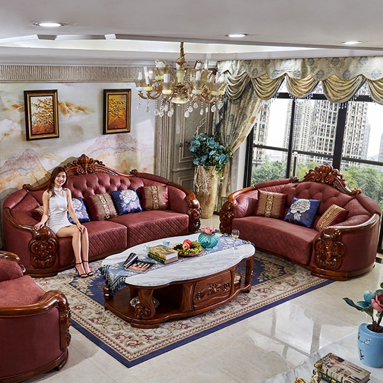 进口乌金木真皮沙发欧式实木雕刻沙发奢华客厅高档别墅家具新中式
