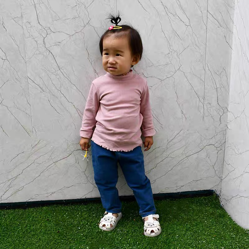 日单外贸男女儿童宝宝纯棉长袖七分袖圆领T恤