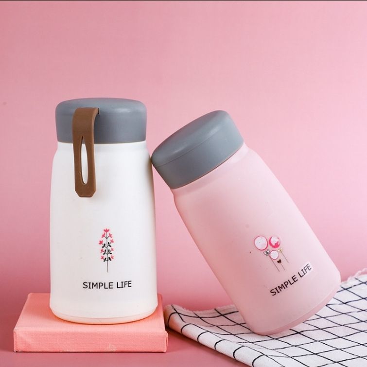 韩版小清新手提保温杯学生办公水杯男女喝水水杯大容量户外保温杯