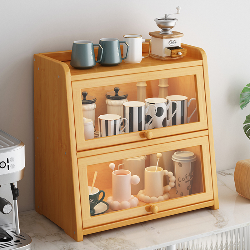 【小扬哥甄选】桌面收纳架杯子茶具展示柜子小型亚克力防尘办公室