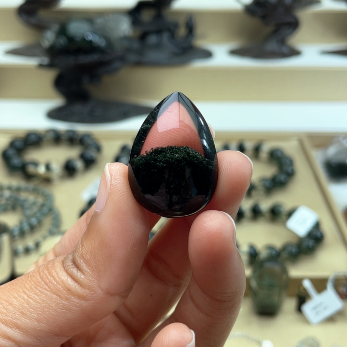 【闪购商品】水晶颈饰未镶嵌时***1绿幽灵吊坠打孔不退换