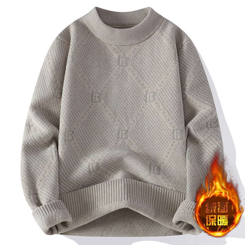  秋冬季高品质新品半高领圆领休闲宽松毛衣男装打底针织衫1620