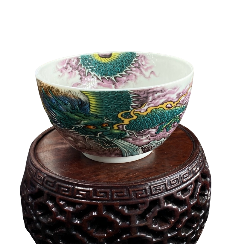 景德镇精工斗彩吸水龙，容量100c