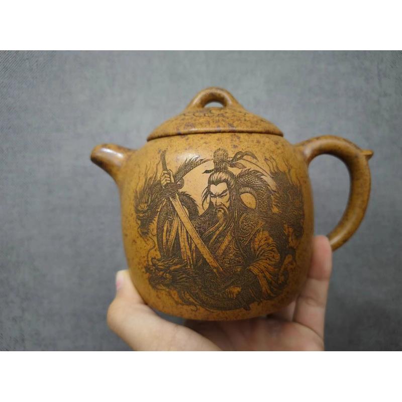 大品关羽秦权高温柴烧紫砂壶
