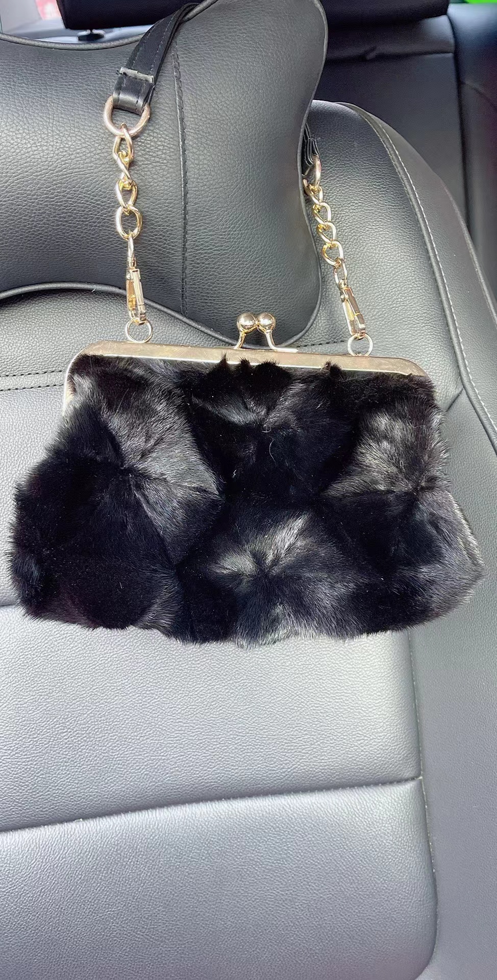 新款手提真毛水貂包包时尚女士轻奢百搭包包