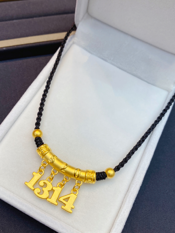 足金999弯管编织项链