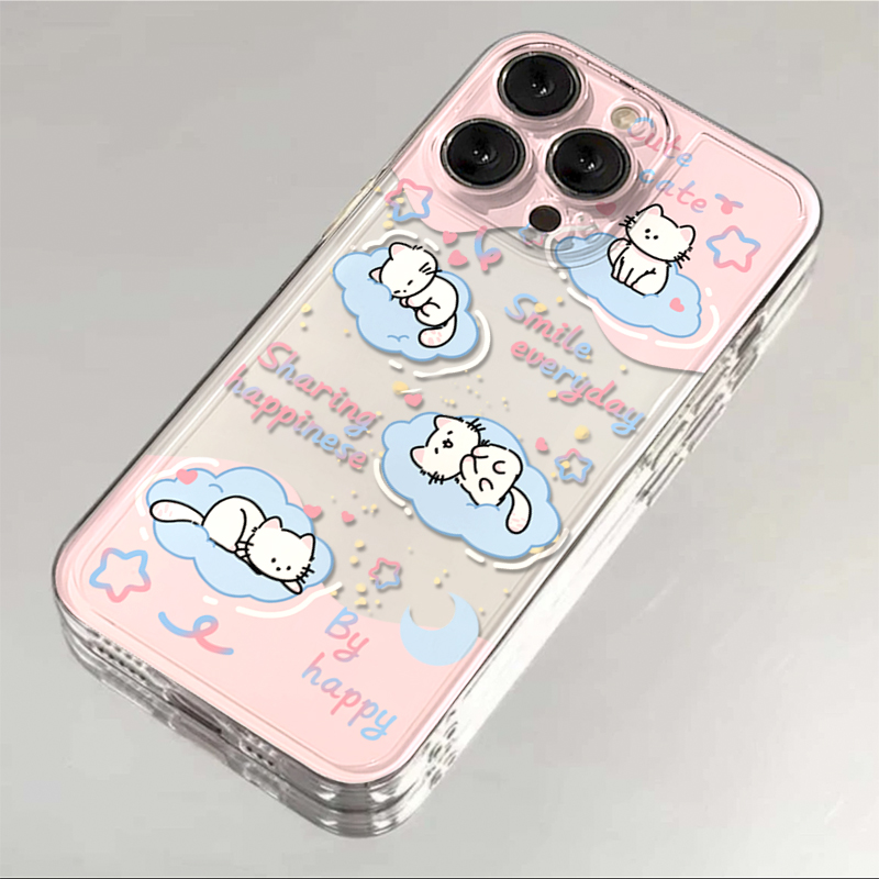 趣味可爱猫咪苹果华为vivo小米oppo手机壳iphone15/13/14全包软套