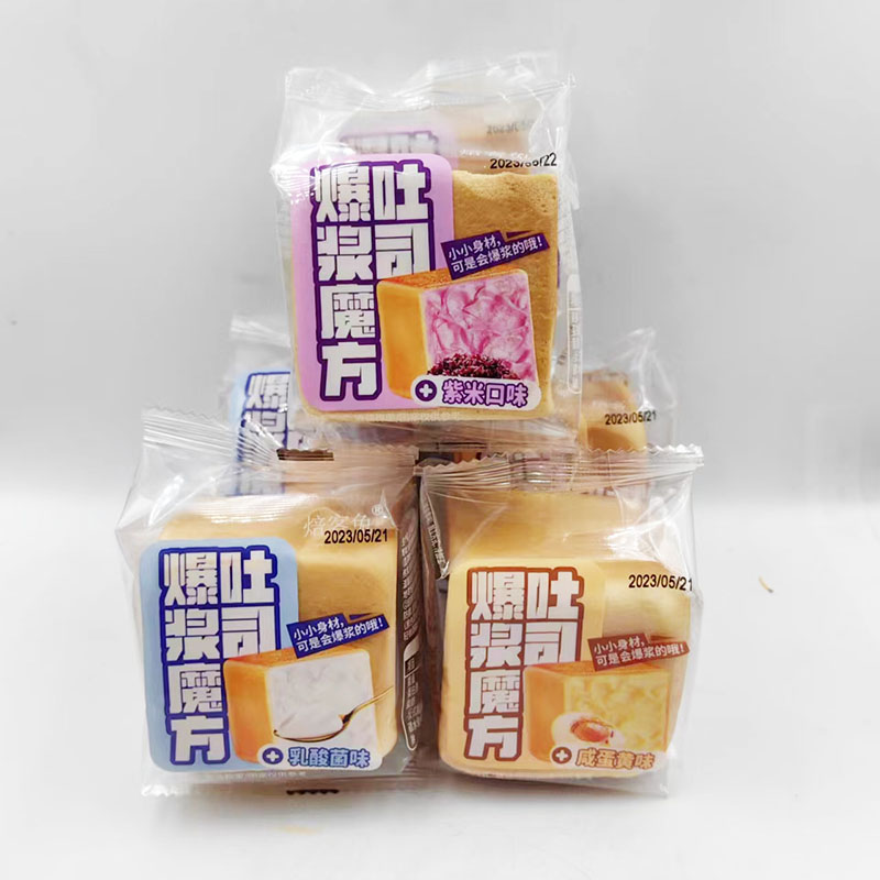 《小扬哥推荐焙客兔爆浆魔方吐司紫米口味乳酸菌味咸蛋黄味爆浆夹