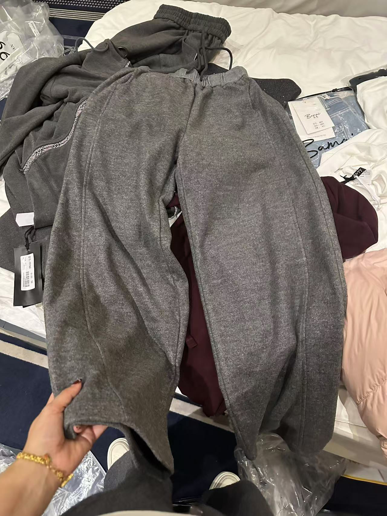 Sisi6863宽松百搭深灰色阔腿裤