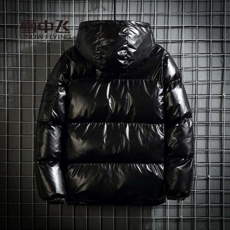 雪中飞羽绒服羽绒服男冬季工装羽绒羽绒服潮牌亮面外套帅气反
