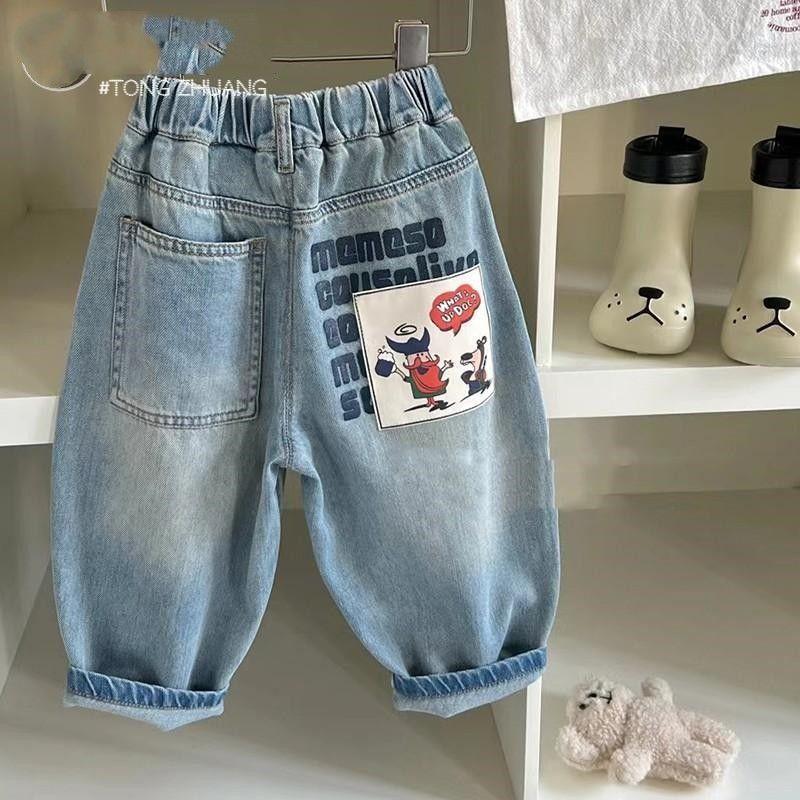 韩版男童裤子春季新款2024宽松薄款夏季儿童洋气休闲小童牛仔裤子
