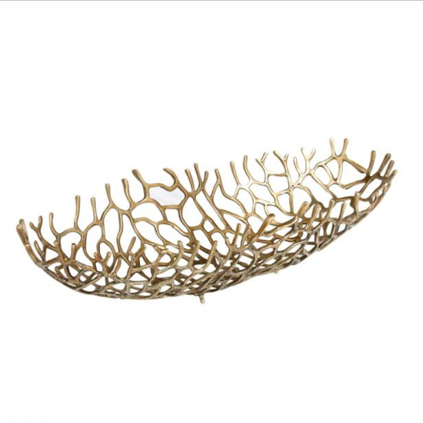 【12.24仓播】伊森艾伦椭圆形珊瑚碗玄关摆件 微瑕 不支持退换