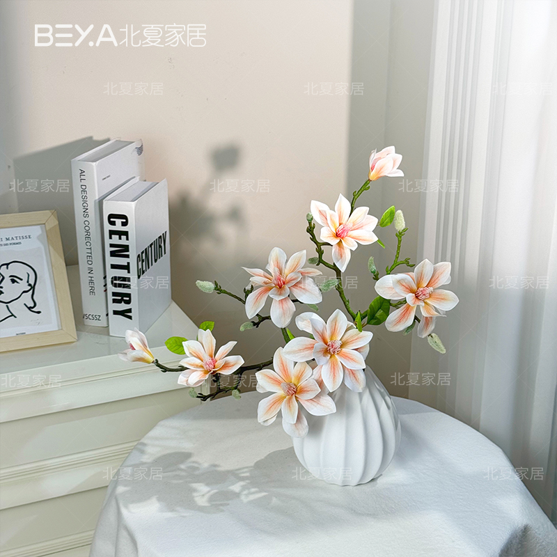 玉兰花假花仿真花摆设客厅餐桌花摆花插花套装装饰花艺摆件