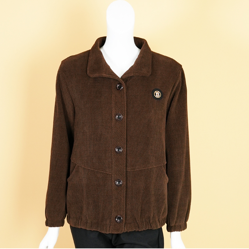 纽扣款-2号中老年翻领秋冬时尚休闲妈妈装奶奶装短款加绒上衣外套