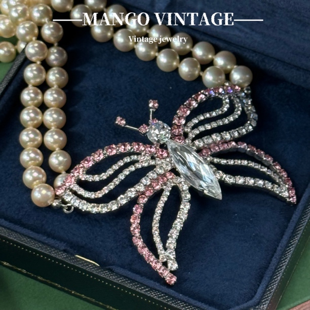 铜合金项链 蝴蝶珠珠项链轻奢镶嵌时尚【正品中古】2