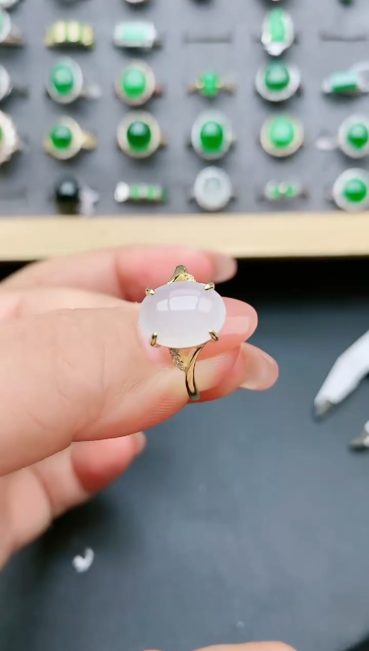 【闪购商品】翡翠戒指银S925镶嵌5080