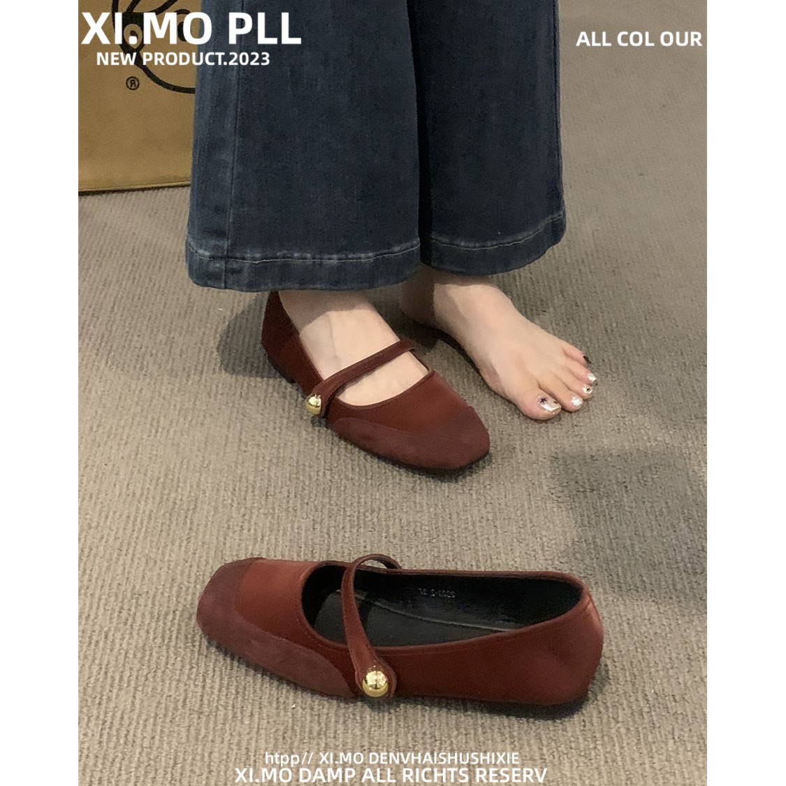 百丽纯爱法式玛丽珍鞋女鞋子2023年春秋新款浅口软平底小众配裙子