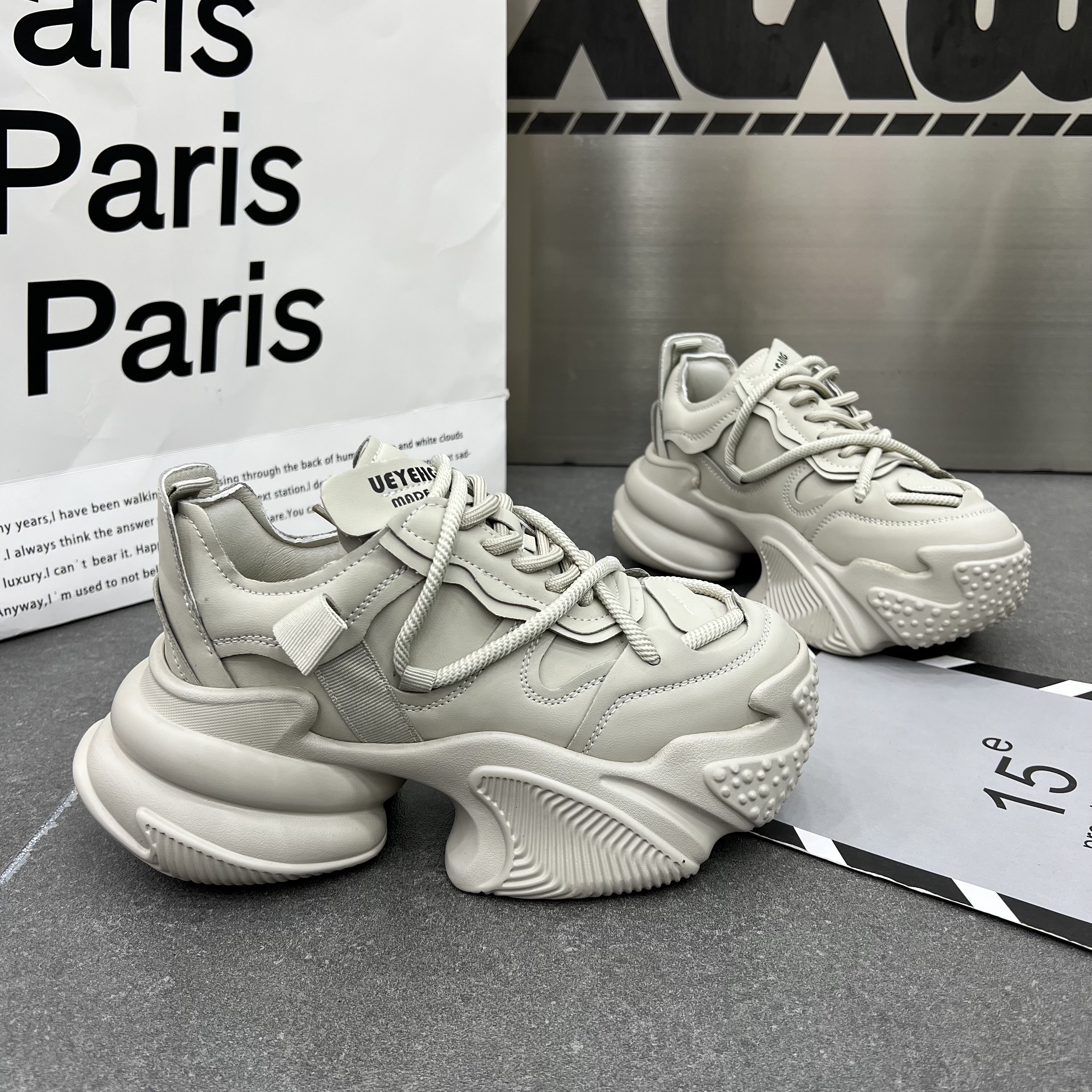 红蜻蜓牌老爹鞋女ins2023秋季新款超火拼色厚底增高松糕运动鞋时