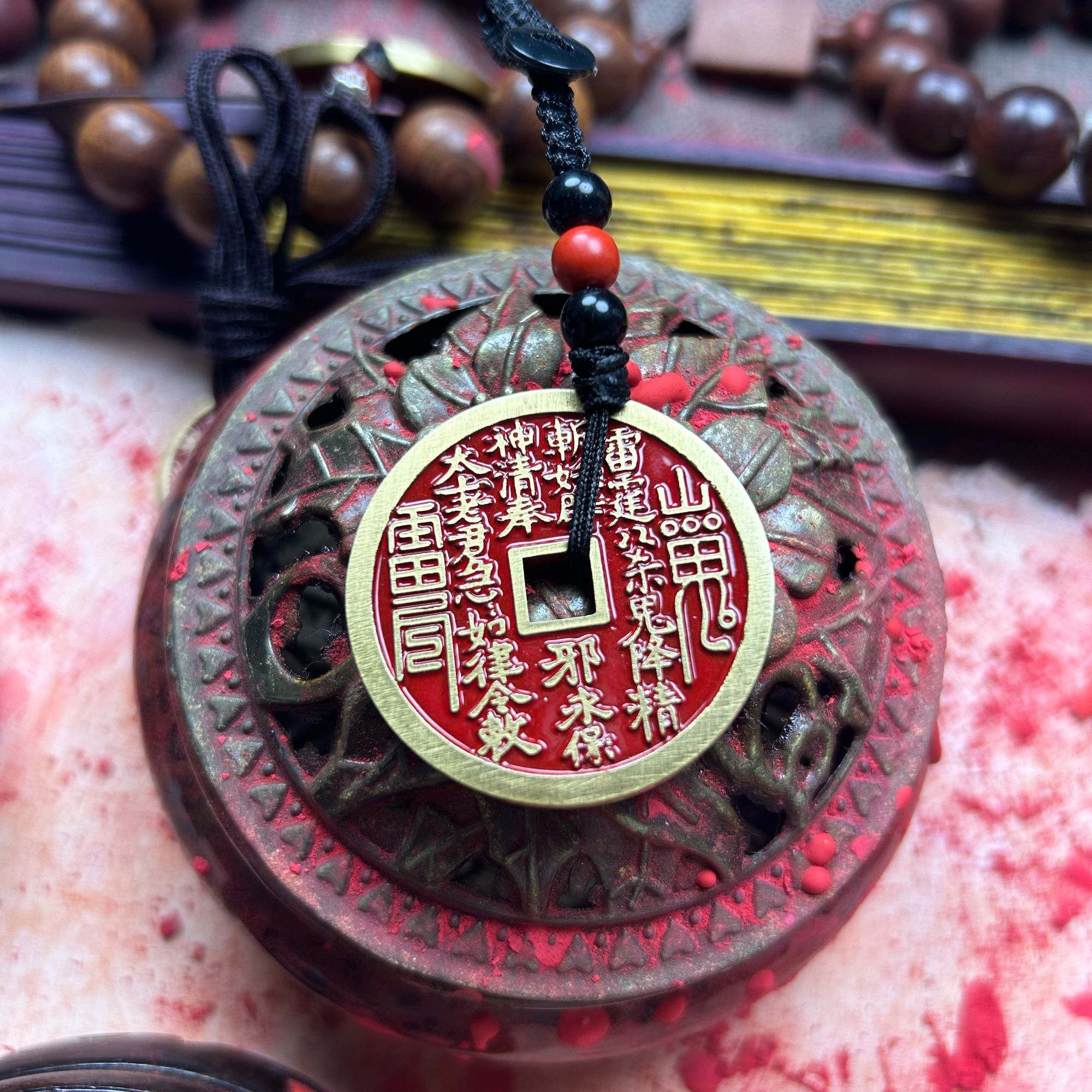 【已开】正宗山贵花钱家居正品纯黄铜中式钥匙扣/手链/吊坠/手工